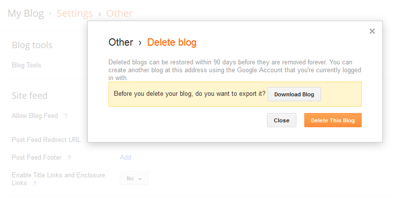 So you really messed something up and need to  How to Delete a Blogger Blog Permanently