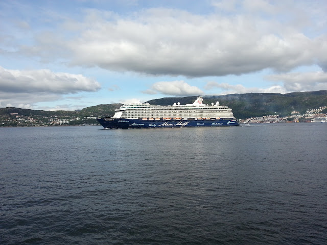 TUI cruise ship Mein Schiff 4 in Bergen, Norway; Fjords Cruise