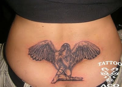 Lower Back Angel Tattoo