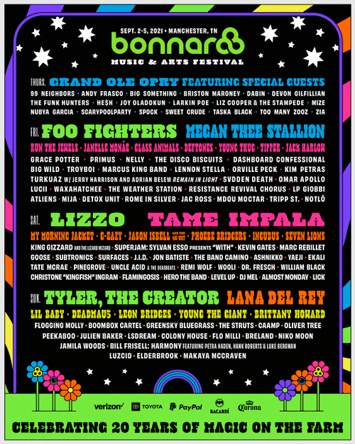 Bonnaroo Anuncia Festival Ainda em 2021. Veja as Atrações.