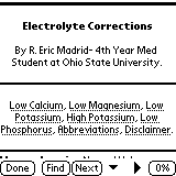 Electrolyte Corrections-Medical v1.1, (Freeware Médico para te ajudar nos distúrbios eletrolíticos )