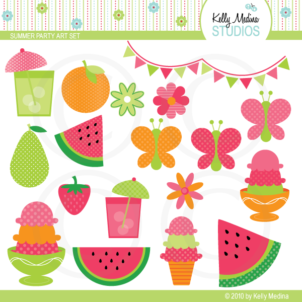 Etsy Kelly Medina Summer Party Clip Art