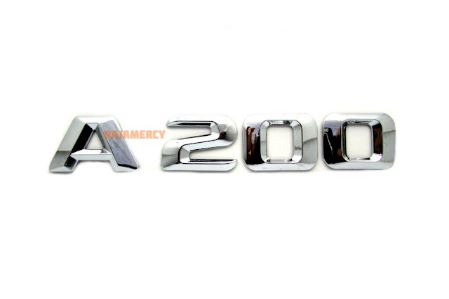 Emblem angka A200 chrome mercedes benz