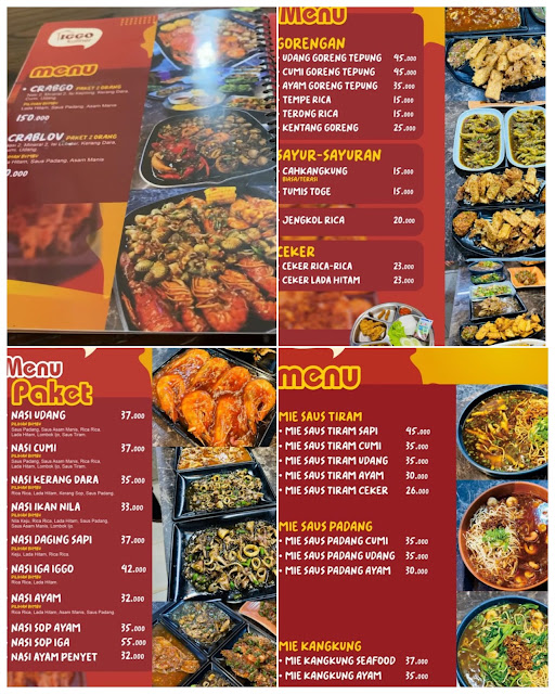 Menu dan harga Iggo kuliner Bungo