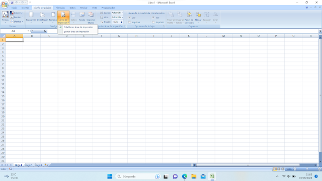 Área de impresión en Excel