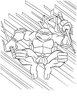 Desenhos Preto e Branco tartarugas ninjas     Colorir