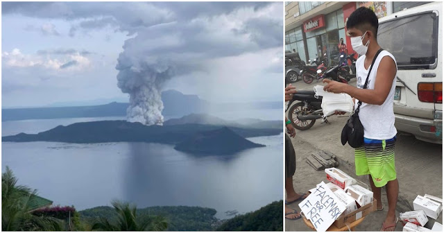 Guy Goes Viral for Giving Free Masks to Those Affected by Taal Eruption