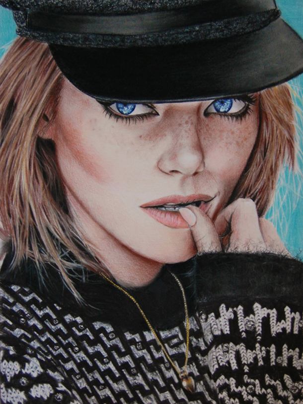 Emma Stone Color Pencil Drawing By Valentina Zou