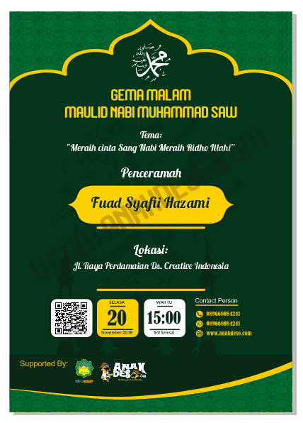 Vector Pamflet Maulid Nabi Muhammad SAW Anakdeso com