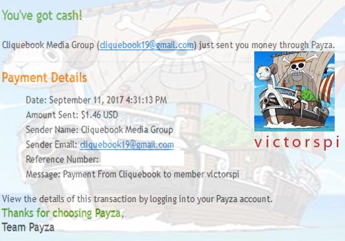 Pago 2 recibido de Cliquebook no scam