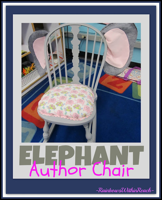 photo of: DIY Upcycled "Elephant" Author's Chair in Preschool via RainbowsWithinReach