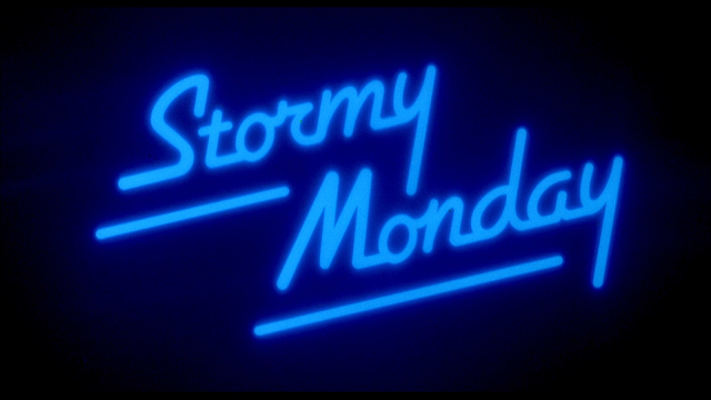 stormy monday neon title card