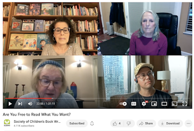 screen shot from the YouTube video of the discussion "Are You Free To Read What You Want?"