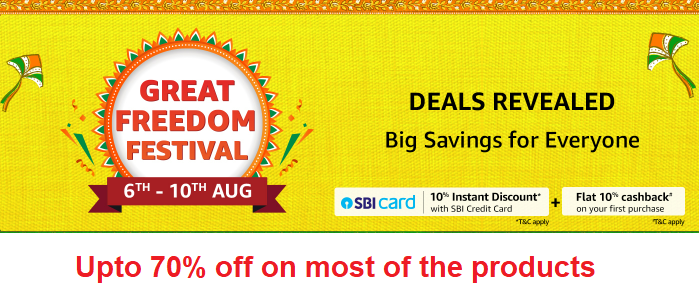 Amazon Great Freedom Festival | 6 - 10 August | Upto 70% off on all Producsts