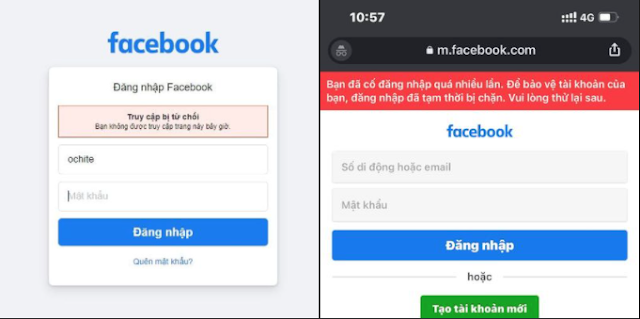 Cách khắc phục lỗi facebook hiện lỗi truy cập bị từ chối, lỗi cố đăng nhập quá nhiều lần mới nhất 2021