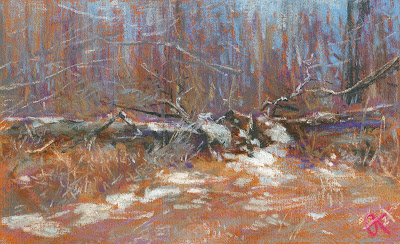 "Fallen tree", dry pastel