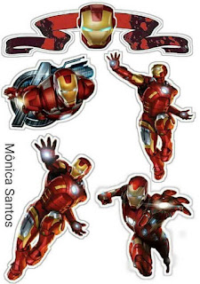 Iron Man: Toppers para Tartas, Tortas, Pasteles, Bizcochos o Cakes para Imprimir Gratis.
