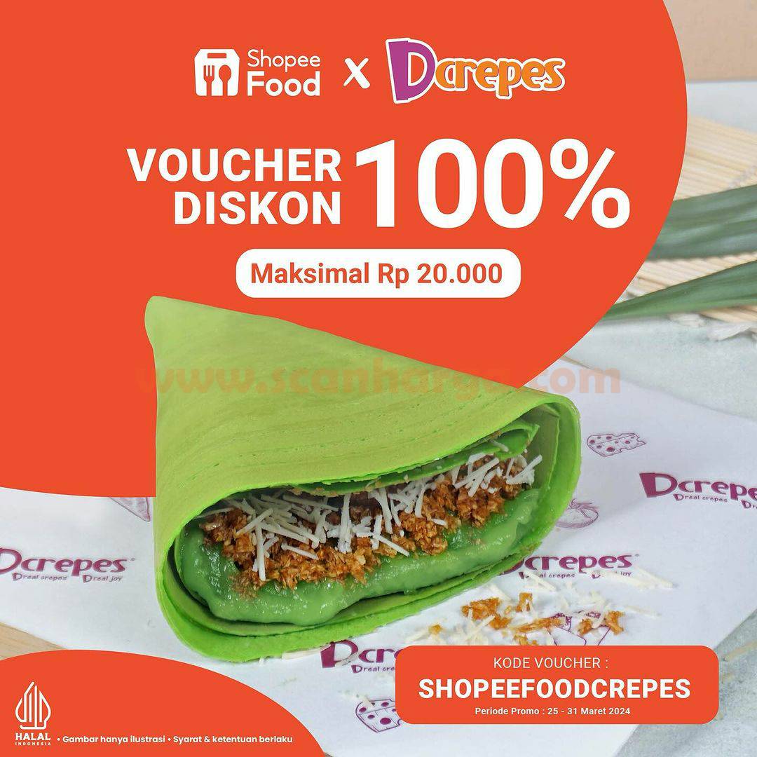 Promo DCREPES SHOPEEFOOD – Dapatkan Voucher Diskon 100%