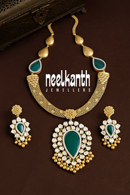 Polki Antique Choker with Pendant