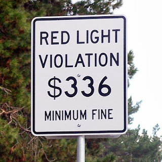 red light violation fine sign $336