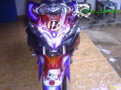 Modifikasi Airbrush Jupiter MX 2011 motif Dragon Ballz