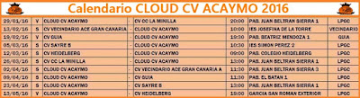 Calendario 2016 CLOUD CV ACAYMO