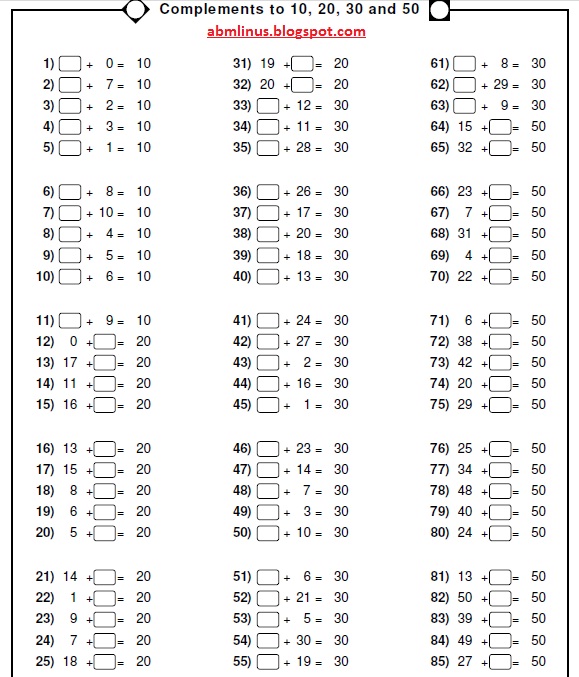 Lembaran Kerja Matematik Prasekolah Nombor 11 20
