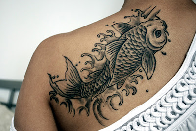 Koi fish Tattoo Design Feminine