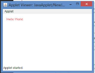 output hello world di java applet