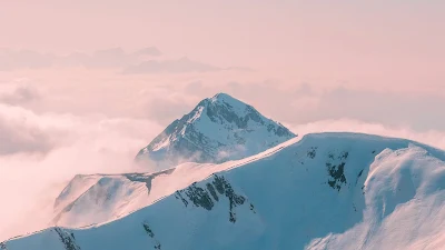 Mountains, Snow, Winter, Clouds, Landscape