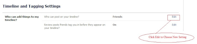 Facebook Timeline Settings