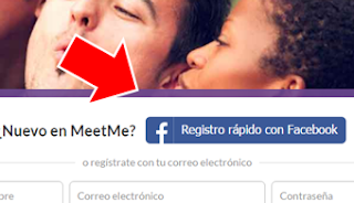 Como registrarse en Meetme con Facebook