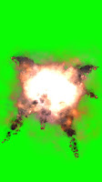 An explosion on a green background Background is vertical.