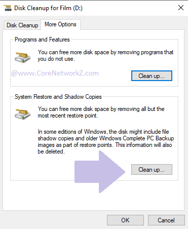 Delete the System Restore and Shadow Copies in the system volume Information