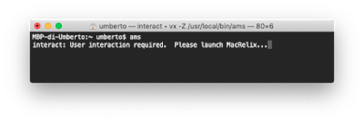 macOS Terminal Window and ams running inside