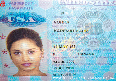 Photocopy of Sunny Leone's Passport reviled her Real Name as Karenjit Kaur Vohra  