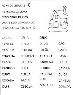 Ficha de leitura - Alfabetização.