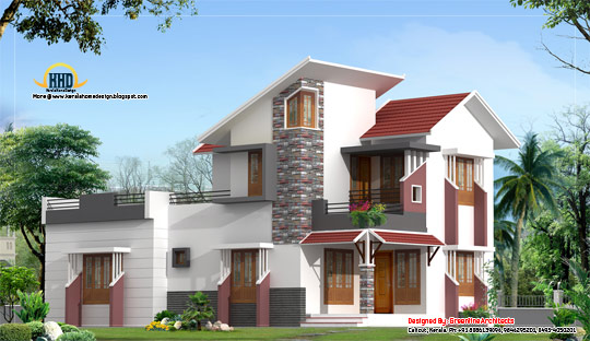 Modern house elevation 157 Sq. M. (1691 sq. ft.) February 2012