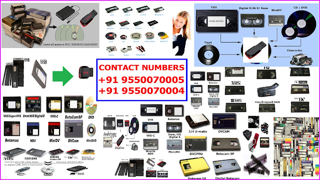 VCR VHS Cassette to DVD Conversion,HI8 VCR VHS Cassette DVD,VIDEO EDITING,AUDIO,VIDEO,DV CONVERSIONS. "VCR VHS Cassette to DVD Conversion" is a quality brand in Video and Audio Cassette Tape conversion service in South India serving at lowest possible prices in the market. Currently, we are offering Hyderabad, the best professional quality Digital Conversion of all types of Video Cassettes and Audio Cassettes at lowest prices with personalized customer support. Supported Video Cassette Formats VHS Cassette (VCR) VHS-C Cassette Hi8, Video8 Cassettes Mini DV Cassettes Audio Cassette Conversions We can also repair the damaged cassettes and restore them. Feel free to contact us. Call: 9550070005 / 9550070004 / 040-6687827 . ................................................................................................. VCR VHS Cassette to DVD Conversion,HI8 VCR VHS Cassette DVD,VIDEO EDITING,AUDIO,VIDEO,DV CONVERSIONS We are the best company in Hyderabad to convert the All types/ formats of consumer Video Tape Like VHS, S-VHS, VHS-C, Hi8, Digital8, Video8, miniDV, SD/HD , Audio Cassette.All types/ formats of commercial Video Tape Like,Betacam SP/SX, Digital Betacam, HDV,DVCAM, DV,DPX and TIFF. 8mm,Super 8mm film with sound to digital. Convert OLD VHS to DVD|VHS transfer to DVD|Transfer VHS Tapes To DVD|Vhs cassettes convert to dvd|VHS-C to Digital Video Conversion. Video editing , video conversion VHS to DVD, Transferring Handycam's Hi-8, Dv, VHS-C, NTSC - PAL to Pendrives, Flash drives, DVD, Audio cassette to DVD.high quality videotape transfers to DVD or MP4 files. Convert your old home movies to digital before those memories disappear forever! .  Feel free to contact us. Call: 9550070005 / 9550070004 / 040-6687827 .  .................................................................. VCR VHS Cassette to DVD Conversion,HI8 VCR VHS Cassette DVD,VIDEO EDITING,AUDIO,VIDEO,DV CONVERSIONS https://vcrvhscassettetodvdconversions.business.site https://bit.ly/2QRI0bQ https://g.page/VCRVHSHI8DVAUDIOVIDEOEDITINGDVD https://www.youtube.com/watch?v=DIik9DOfpjU https://vcrvhscassettetodvdconversions.business.site https://bit.ly/3jCoahd https://www.facebook.com/swatikDigitals/