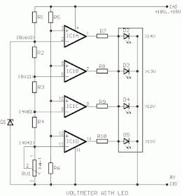 Simple Car Battery Voltage Monitor Circuit