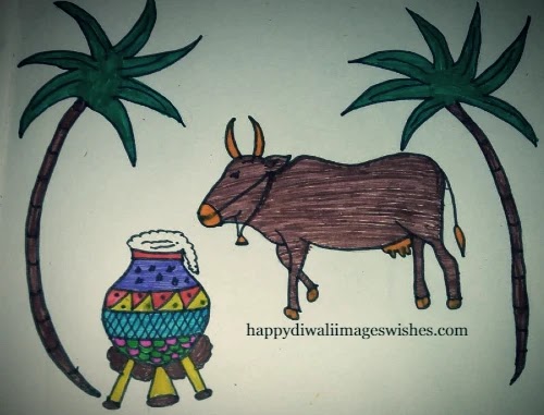 Pongal Festival Drawing