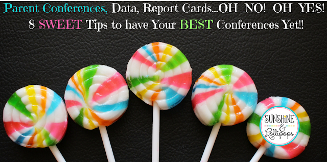 Parent Conferences, Data, Report Cards...OH NO!  OH YES!  8 SWEET Tips to have the BEST Conferences Yet!! If you follow these SWEET tips, your conferences will so as smooth as icing a cake...well even icing a cake can be a little lumpy...let's just say these tips will help your parent/teacher conferences go as smooth as possible. i KNOW you will love #4 and you are probably already doing #2! Here's to some fabulous conference this year!
