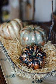 Gold leaf Pumpkin display