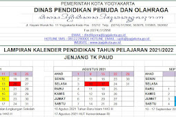 Kalender Pendidikan (Kaldik) 2021/2022 Kota Yogyakarta (PDF)