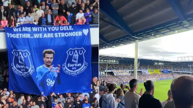 Everton fans unveil classy banner in support of Dele Alli during Premier League opener against Fulham