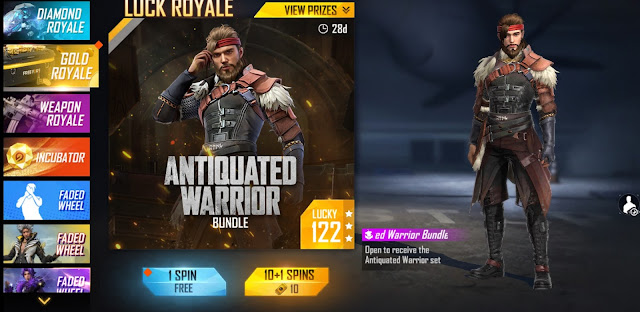 Antiquated Warrior New Gold Royale Bundle In Free Fire