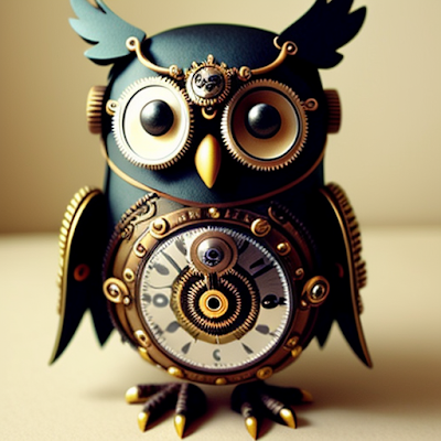 Steampunk Clockwork Owl Statue Miniature 3D amazingwallpapersa blogspot com (34)