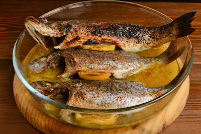 Pescados y vegetales al horno