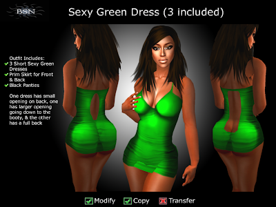 BSN Sexy Green Dress (3 included)