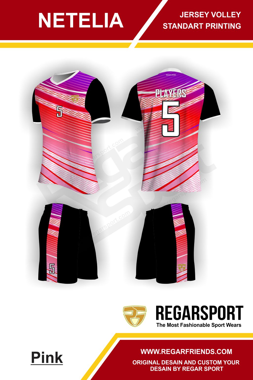 JERSEY VOLI MOTIF  NETELIA Regar Sport Online Dan Konveksi